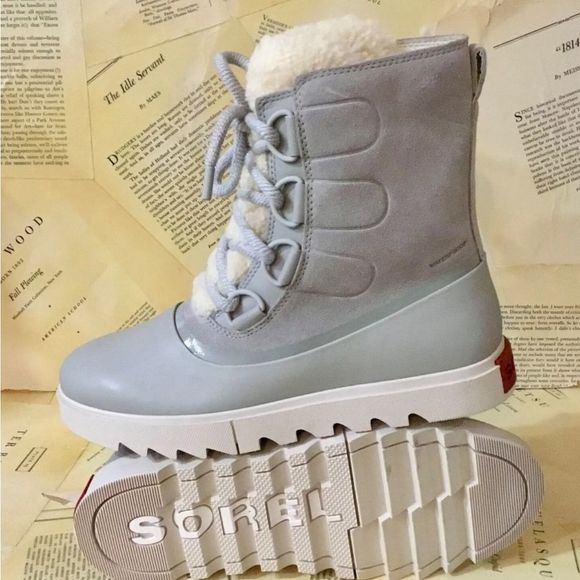 Free People Sorel Joan Of Arctic Next Lite Boot Gray Ivory Shearling - Picture 8 of 9